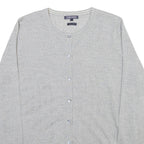 TOMMY HILFIGER Womens Cardigan Grey Tight Knit Wool L