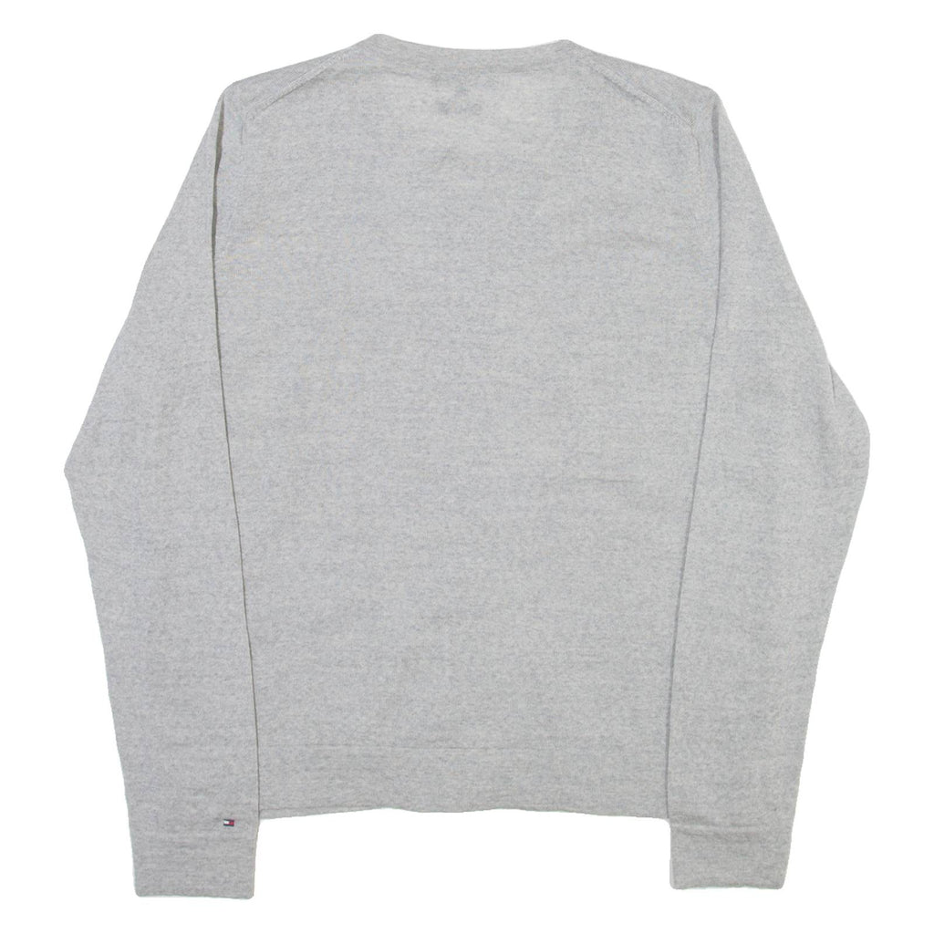 TOMMY HILFIGER Womens Cardigan Grey Tight Knit Wool L