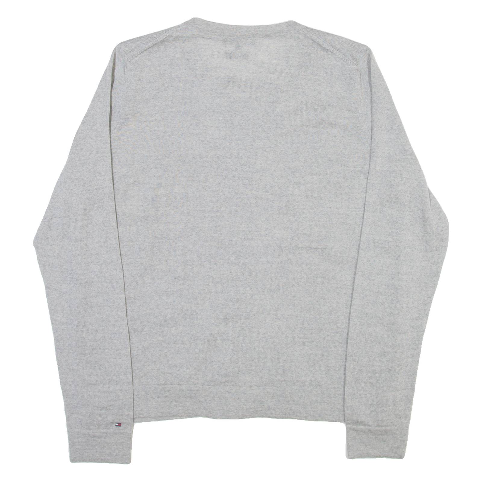 TOMMY HILFIGER Womens Cardigan Grey Tight Knit Wool L