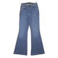 LEE Womens Blue Regular Flared Denim Medium W26 L32 Stretch Cotton Blend Zip