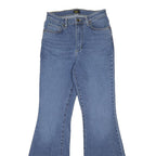 LEE Womens Blue Regular Flared Denim Medium W26 L32 Stretch Cotton Blend Zip