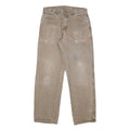 DICKIES Mens Regular Fit Beige Denim Straight Leg W32 L32 Zip Cotton Blend Jeans