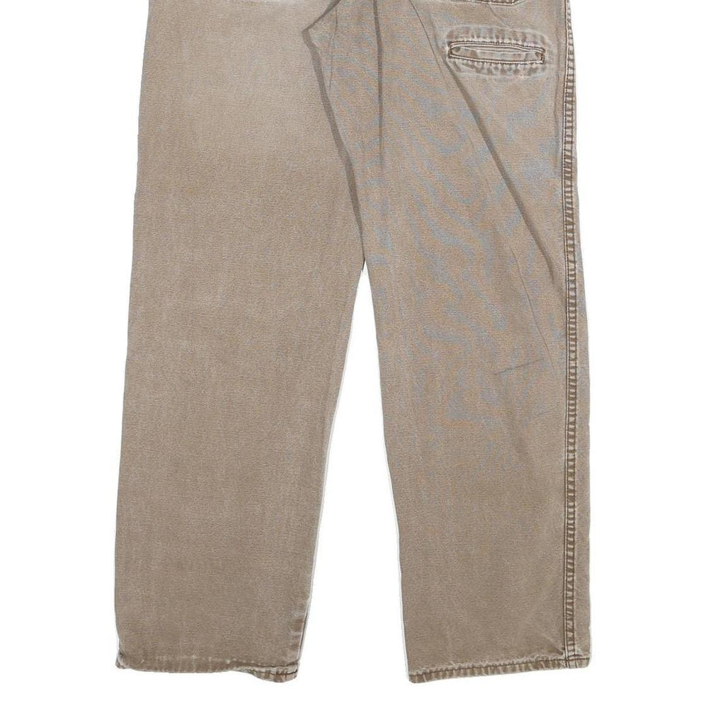 DICKIES Mens Regular Fit Beige Denim Straight Leg W32 L32 Zip Cotton Blend Jeans