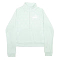 PUMA Womens White 1/4 Zip S Cotton Blend Sweatshirt Pullover Casual Activewear