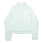 PUMA Womens White 1/4 Zip S Cotton Blend Sweatshirt Pullover Casual Activewear