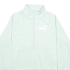 PUMA Womens White 1/4 Zip S Cotton Blend Sweatshirt Pullover Casual Activewear