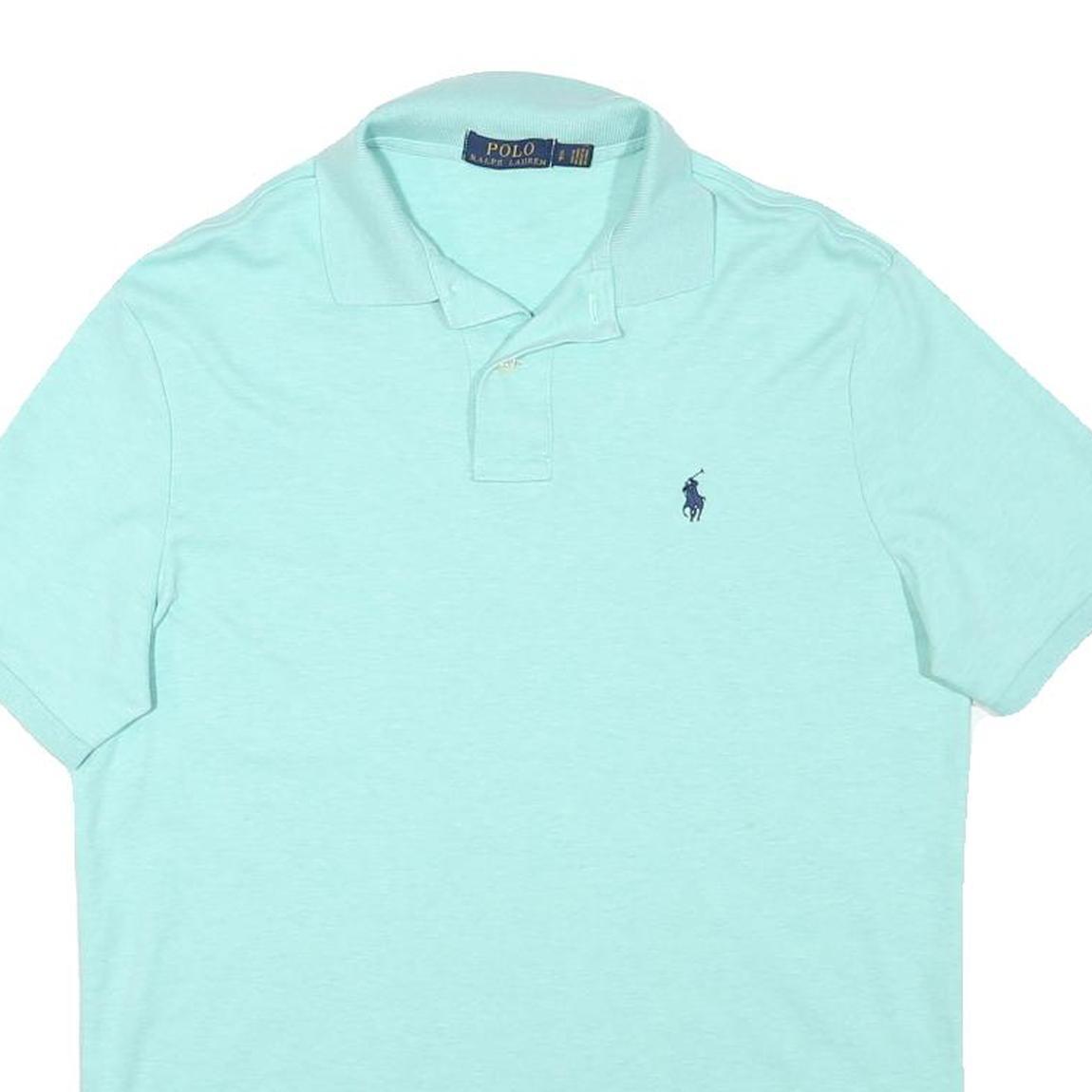 POLO RALPH LAUREN Mens Blue Short Sleeve Plain S Classic Cotton Polo Shirt