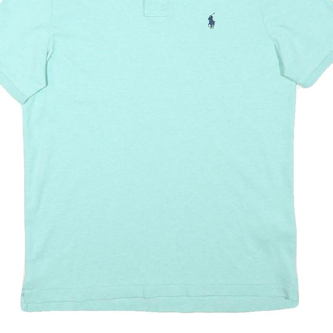 POLO RALPH LAUREN Mens Blue Short Sleeve Plain S Classic Cotton Polo Shirt