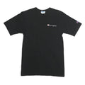 CHAMPION Mens Black Graphic T-Shirt S Short Sleeve Crew Neck Logo Print