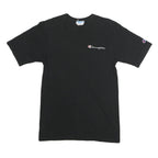 CHAMPION Mens Black Graphic T-Shirt S Short Sleeve Crew Neck Logo Print
