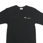 CHAMPION Mens Black Graphic T-Shirt S Short Sleeve Crew Neck Logo Print