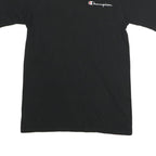 CHAMPION Mens Black Graphic T-Shirt S Short Sleeve Crew Neck Logo Print