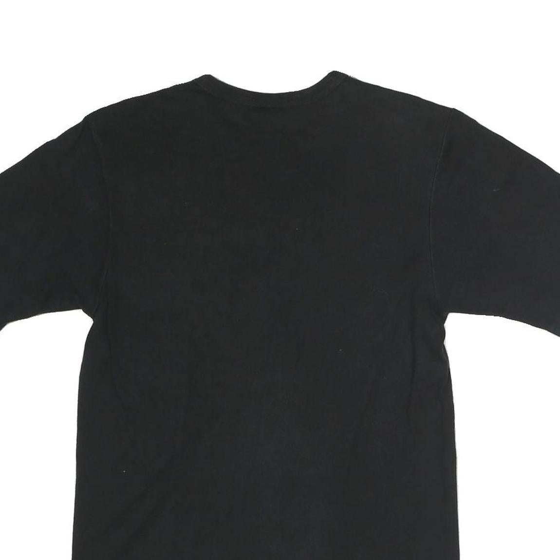 CHAMPION Mens Black Graphic T-Shirt S Short Sleeve Crew Neck Logo Print