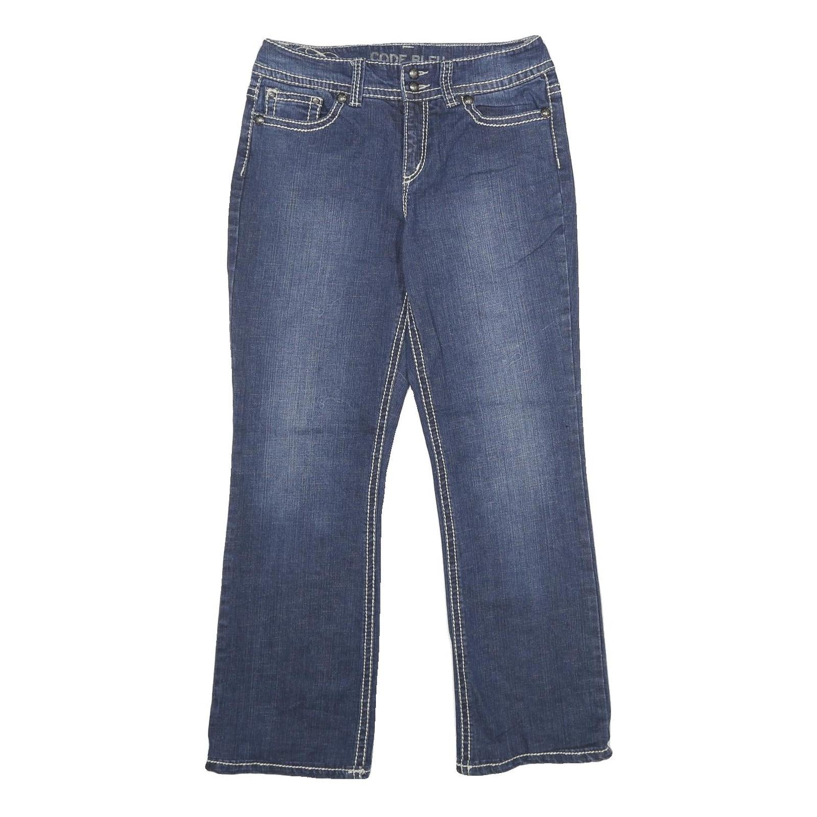 CODE BLUE Womens Jeans Blue Regular Straight Denim Medium W30 L28 Fashion