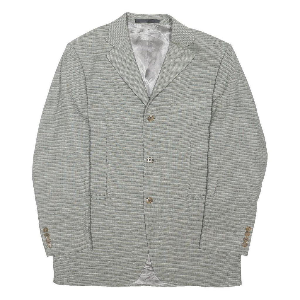 MARKS & SPENCER Mens Grey Wool Classic Jacket M Woven Button Closure
