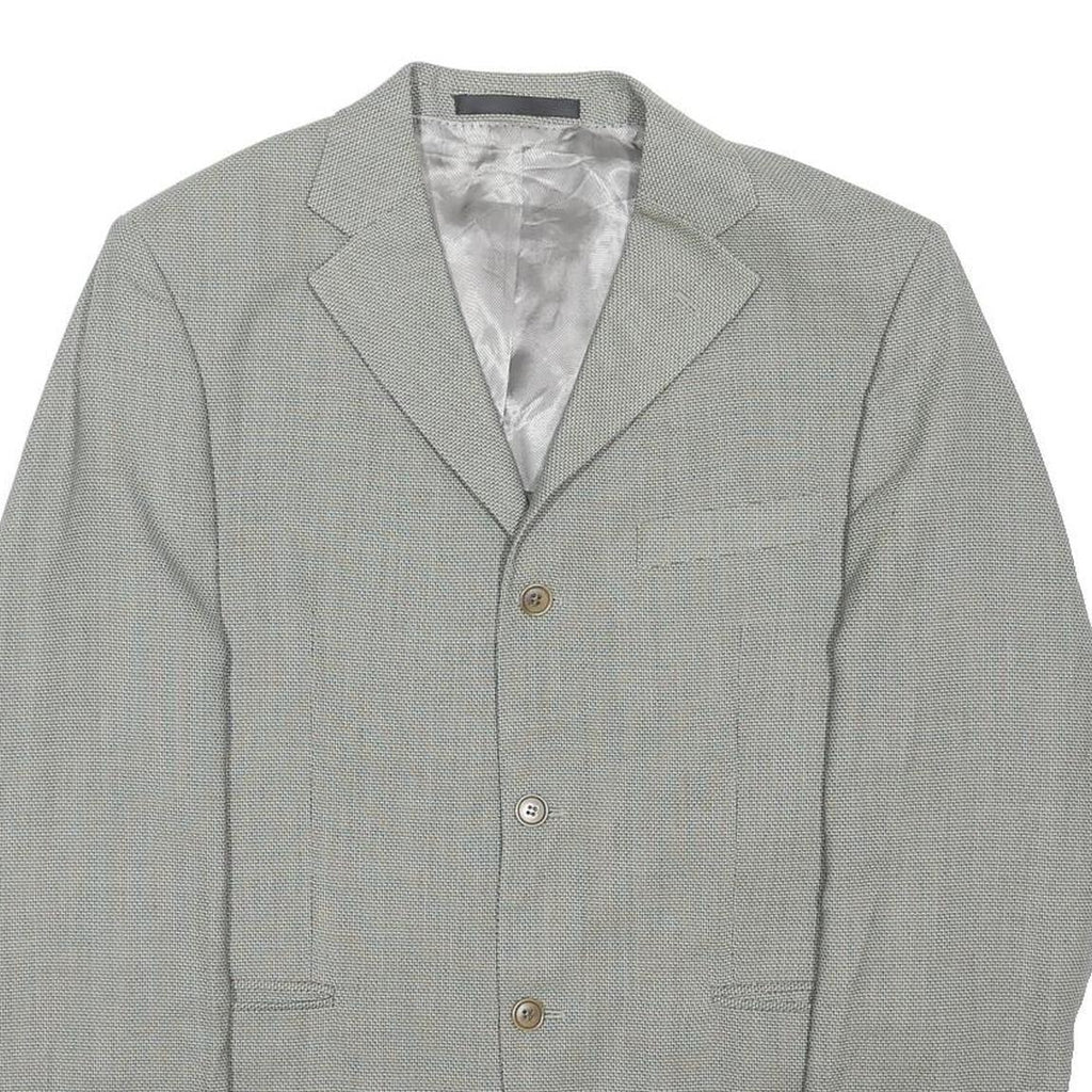 MARKS & SPENCER Mens Grey Wool Classic Jacket M Woven Button Closure