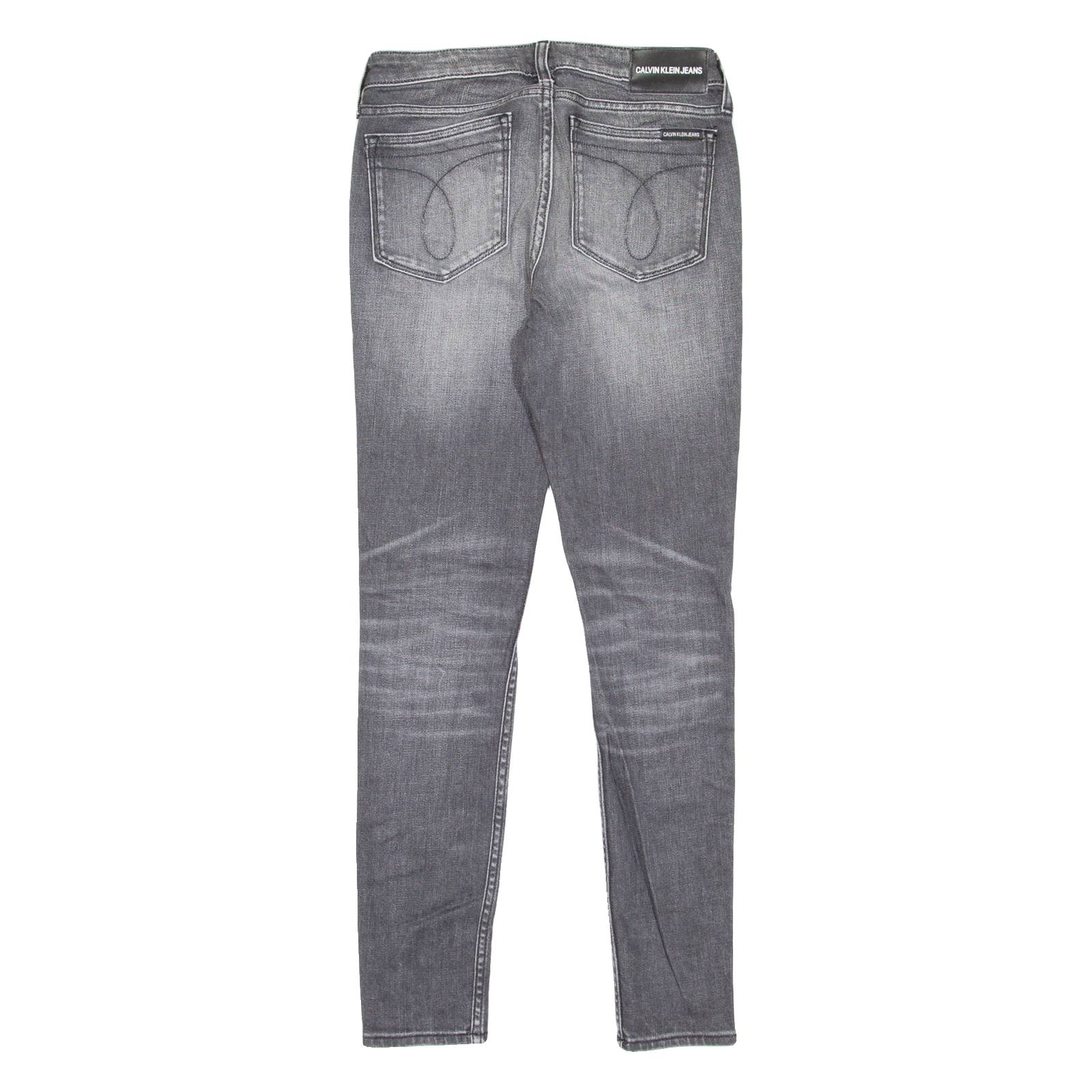 CALVIN KLEIN JEANS Womens Jeans Grey Slim Skinny Stone Wash W28 L30