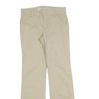 DICKIES Womens Cotton Blend Beige Relaxed Straight Trousers W28 L30 Casual