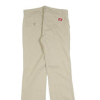 DICKIES Womens Cotton Blend Beige Relaxed Straight Trousers W28 L30 Casual
