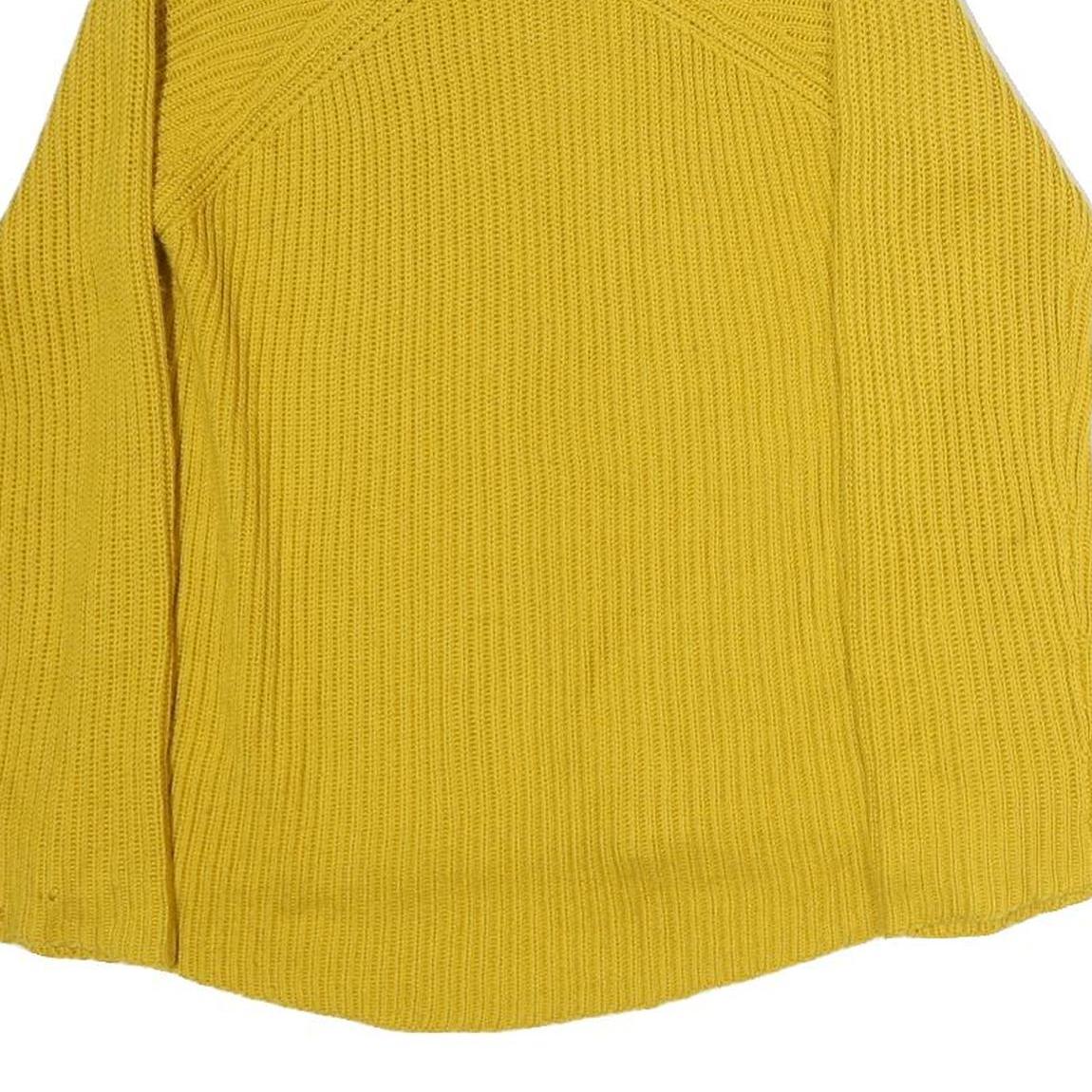 JIGSAW Womens Yellow Plain Jumper Roll Neck Basic Knit XS Cotton Blend Soft