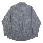 DUFFEL Mens Blue & Green Cotton Blend Shirt M Long Sleeve Casual Patterned