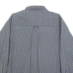 DUFFEL Mens Blue & Green Cotton Blend Shirt M Long Sleeve Casual Patterned