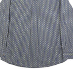 DUFFEL Mens Blue & Green Cotton Blend Shirt M Long Sleeve Casual Patterned