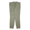 PIER ONE Womens Cotton Blend Slim Cargo Trousers Olive Green W34 L30 Casual