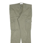 PIER ONE Womens Cotton Blend Slim Cargo Trousers Olive Green W34 L30 Casual