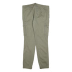 PIER ONE Womens Cotton Blend Slim Cargo Trousers Olive Green W34 L30 Casual