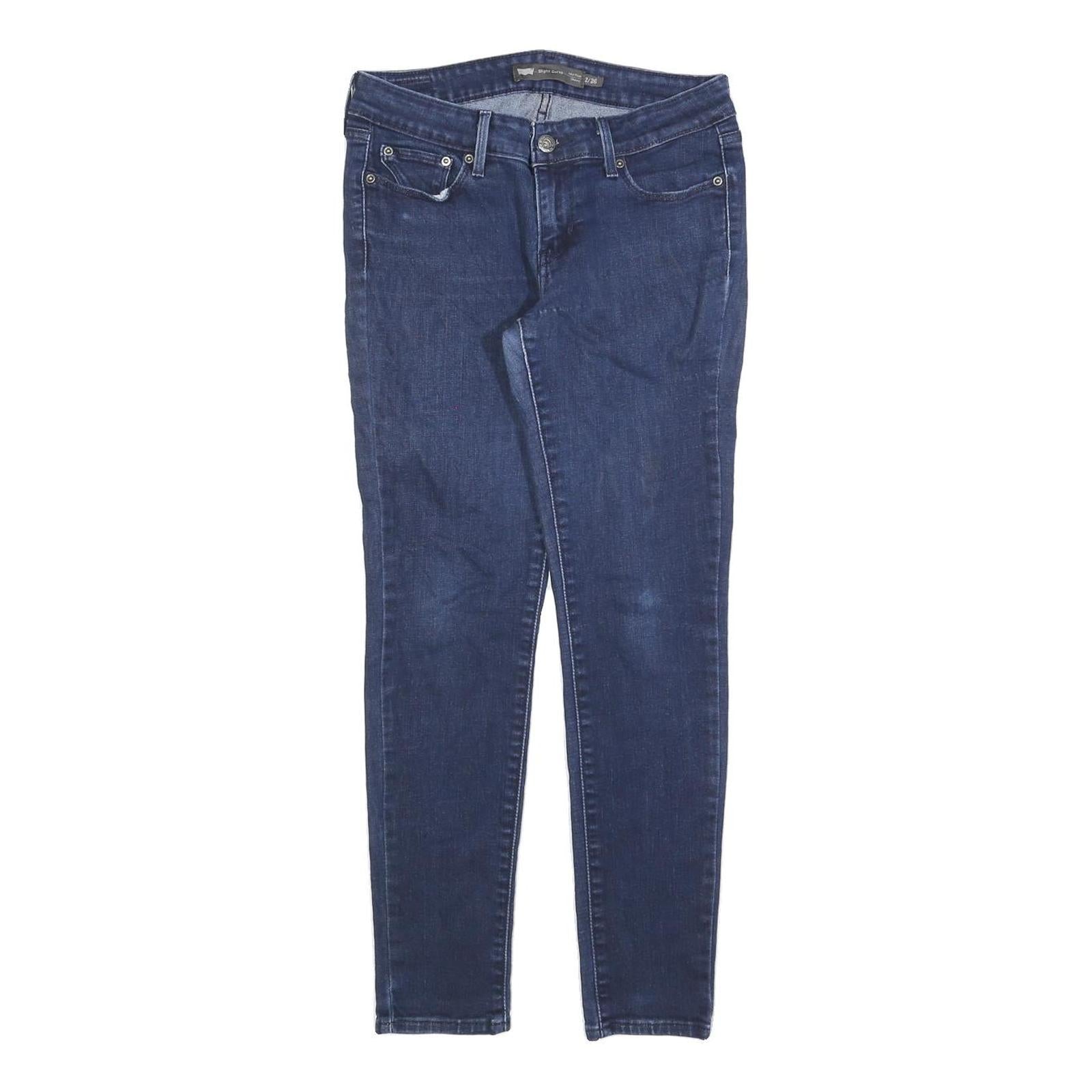 LEVI'S Womens Slim Blue Denim Jeans W26 L27 Zip Cotton Blend