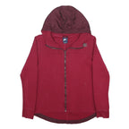 NIKE Womens Burgundy Pullover Hoodie S Cotton Blend Full Zip Casual Activewear