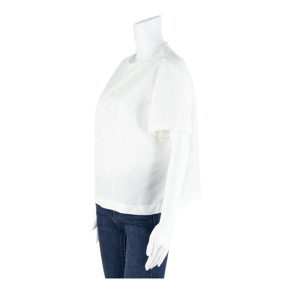 TERYLENE Womens Top White 90s M