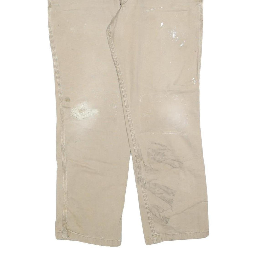 CARHARTT Mens Relaxed Fit Work Jeans Beige Cotton Blend W38 L32 Utility Pockets