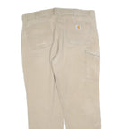 CARHARTT Mens Relaxed Fit Work Jeans Beige Cotton Blend W38 L32 Utility Pockets