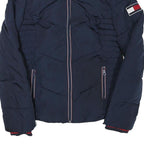 TOMMY HILFIGER Womens Navy Blue Zip Jacket XS Polyester Blend Plain Casual Warm