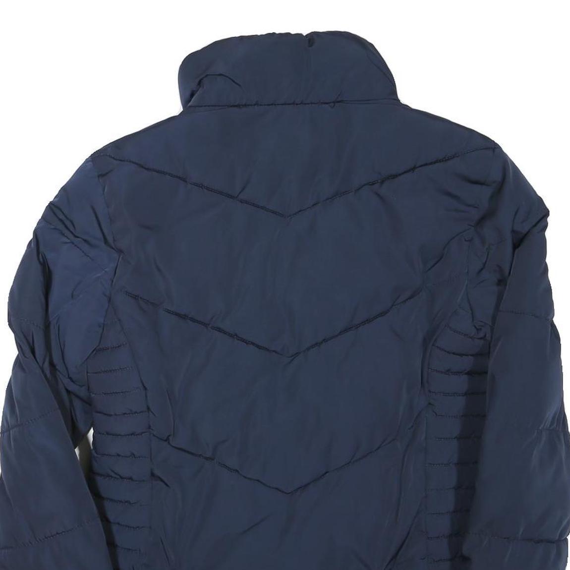 TOMMY HILFIGER Womens Navy Blue Zip Jacket XS Polyester Blend Plain Casual Warm