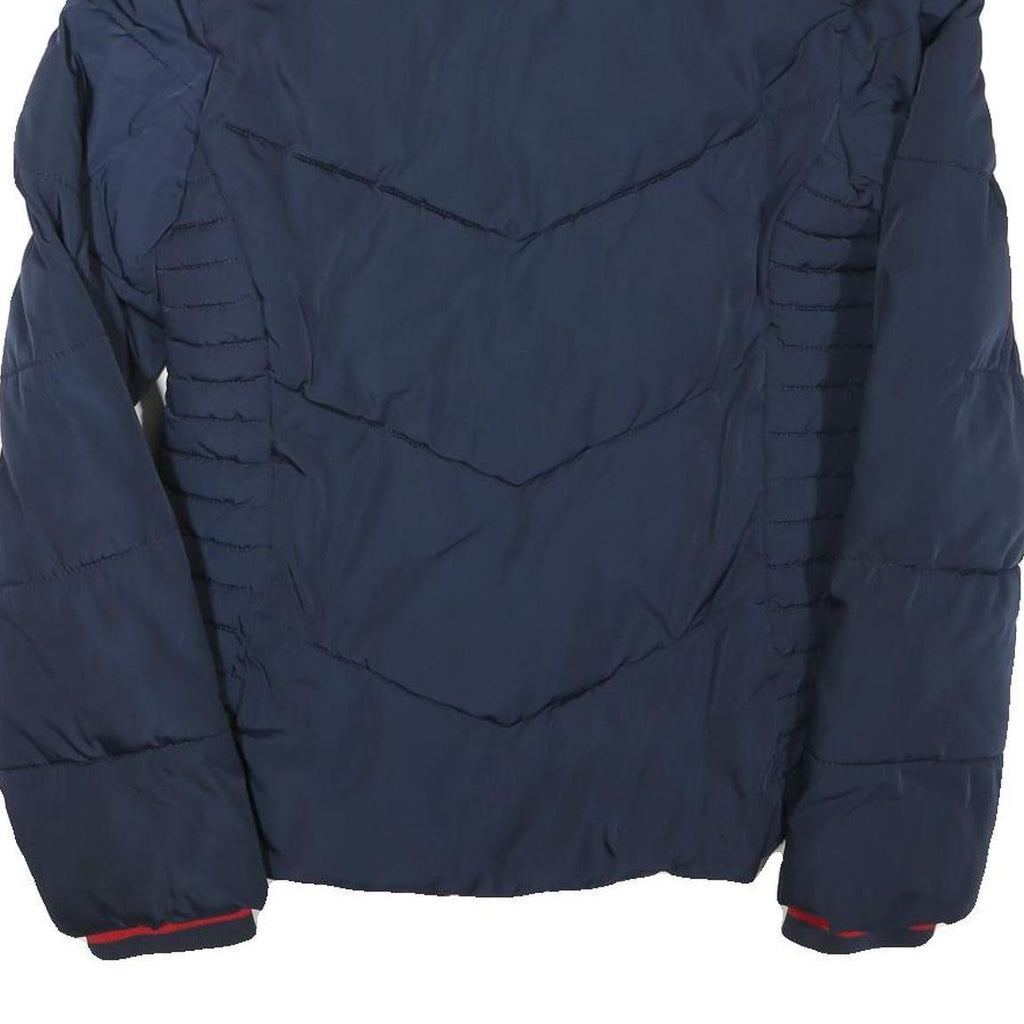 TOMMY HILFIGER Womens Navy Blue Zip Jacket XS Polyester Blend Plain Casual Warm