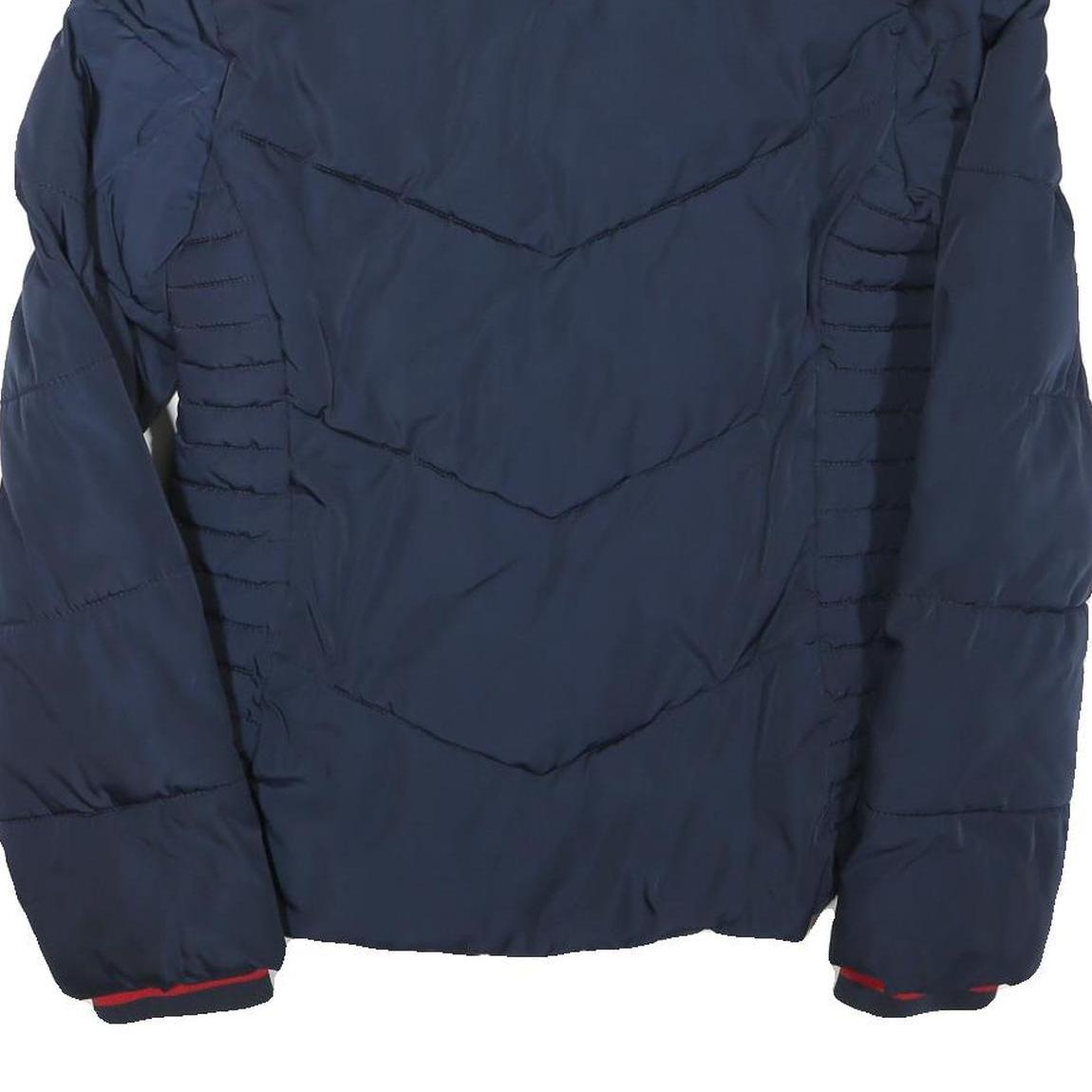 TOMMY HILFIGER Womens Navy Blue Zip Jacket XS Polyester Blend Plain Casual Warm