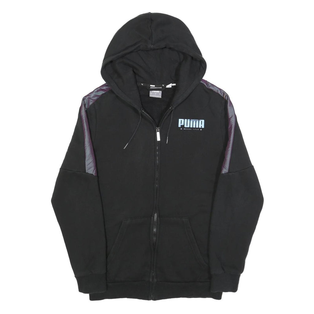 PUMA Mens Black Cotton Blend Full Zip Hoodie S Sports Casual Sweatshirt