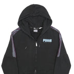 PUMA Mens Black Cotton Blend Full Zip Hoodie S Sports Casual Sweatshirt