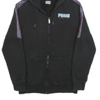 PUMA Mens Black Cotton Blend Full Zip Hoodie S Sports Casual Sweatshirt