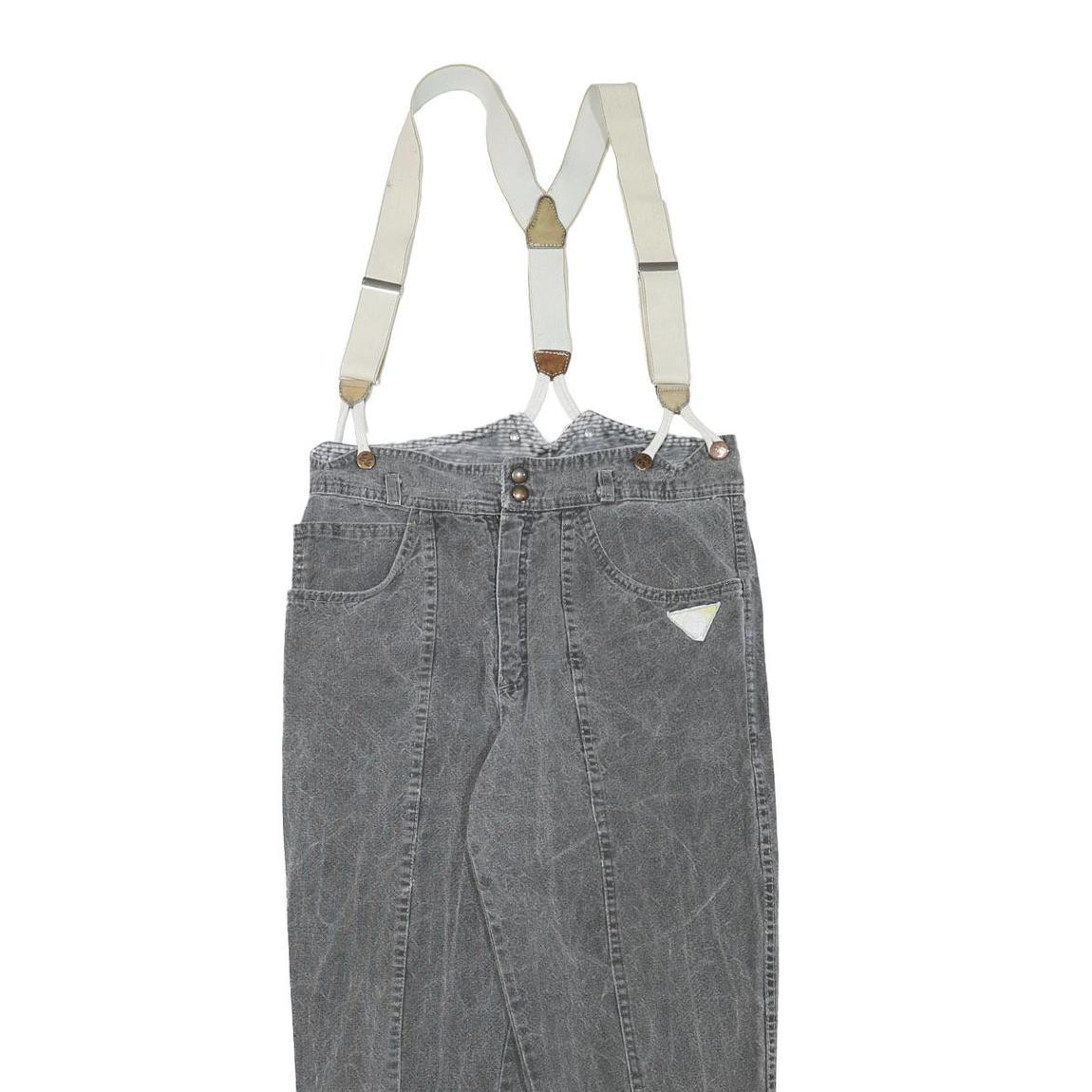 Womens Relaxed Grey Cotton Blend Denim Jeans W30 L25 Suspender Style Casual Fit