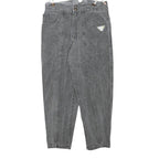 Womens Relaxed Grey Cotton Blend Denim Jeans W30 L25 Suspender Style Casual Fit