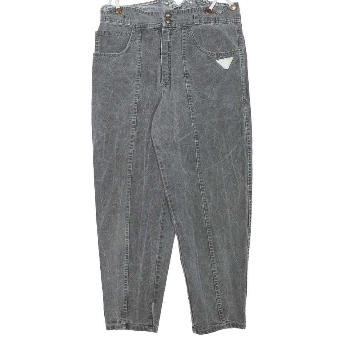 Womens Relaxed Grey Cotton Blend Denim Jeans W30 L25 Suspender Style Casual Fit