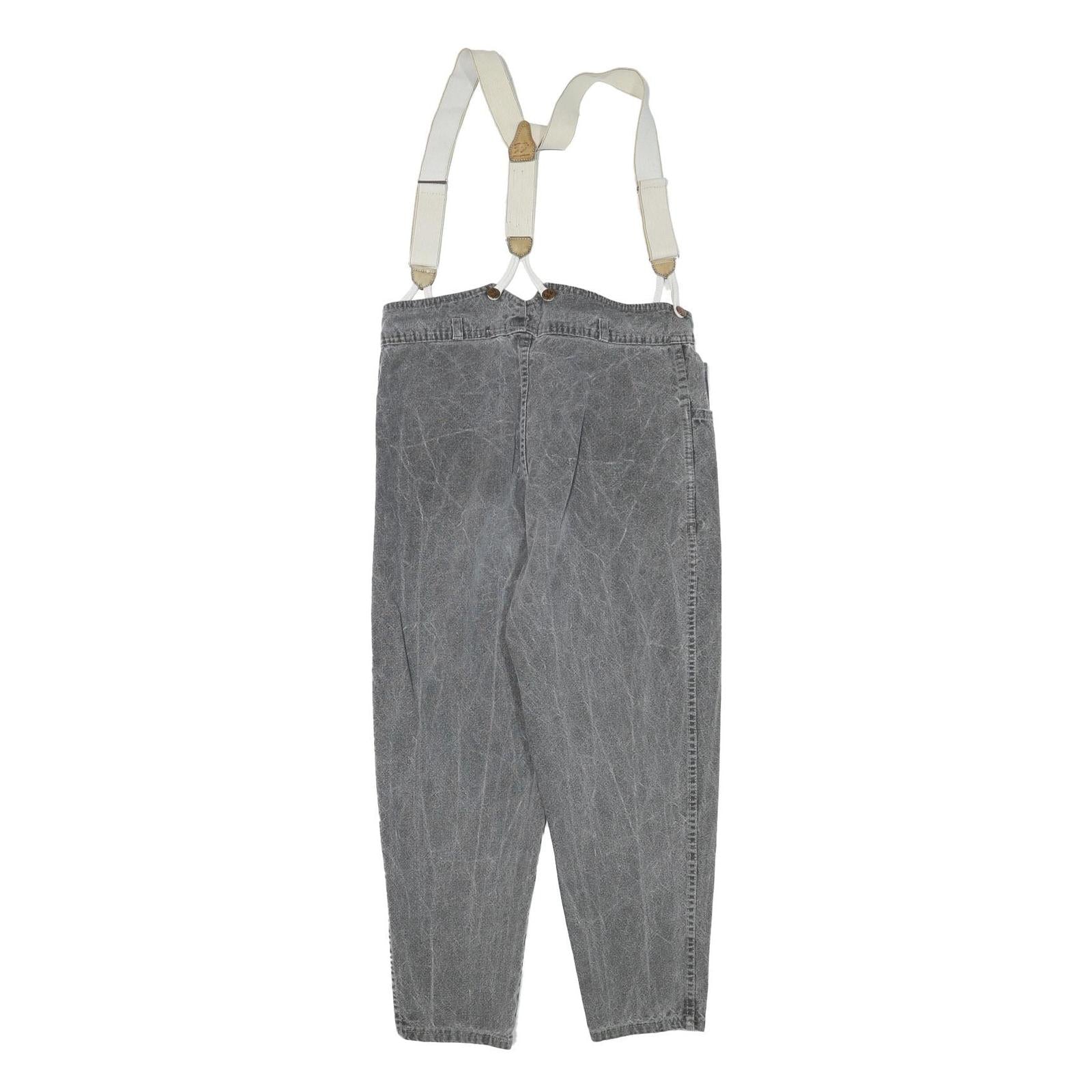 Womens Relaxed Grey Cotton Blend Denim Jeans W30 L25 Suspender Style Casual Fit