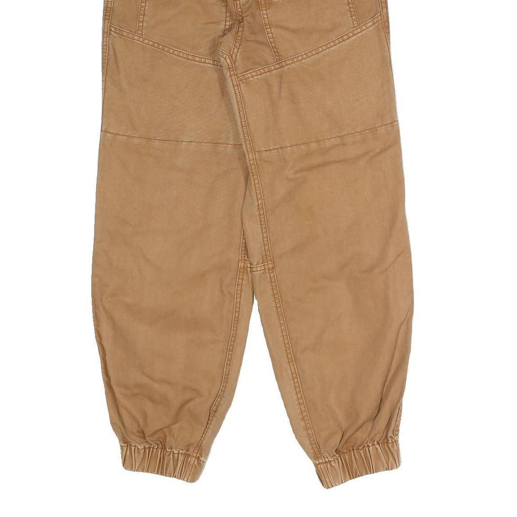 BDG Womens Cotton Blend Beige Relaxed Tapered Trousers W24 L27 Casual Utility