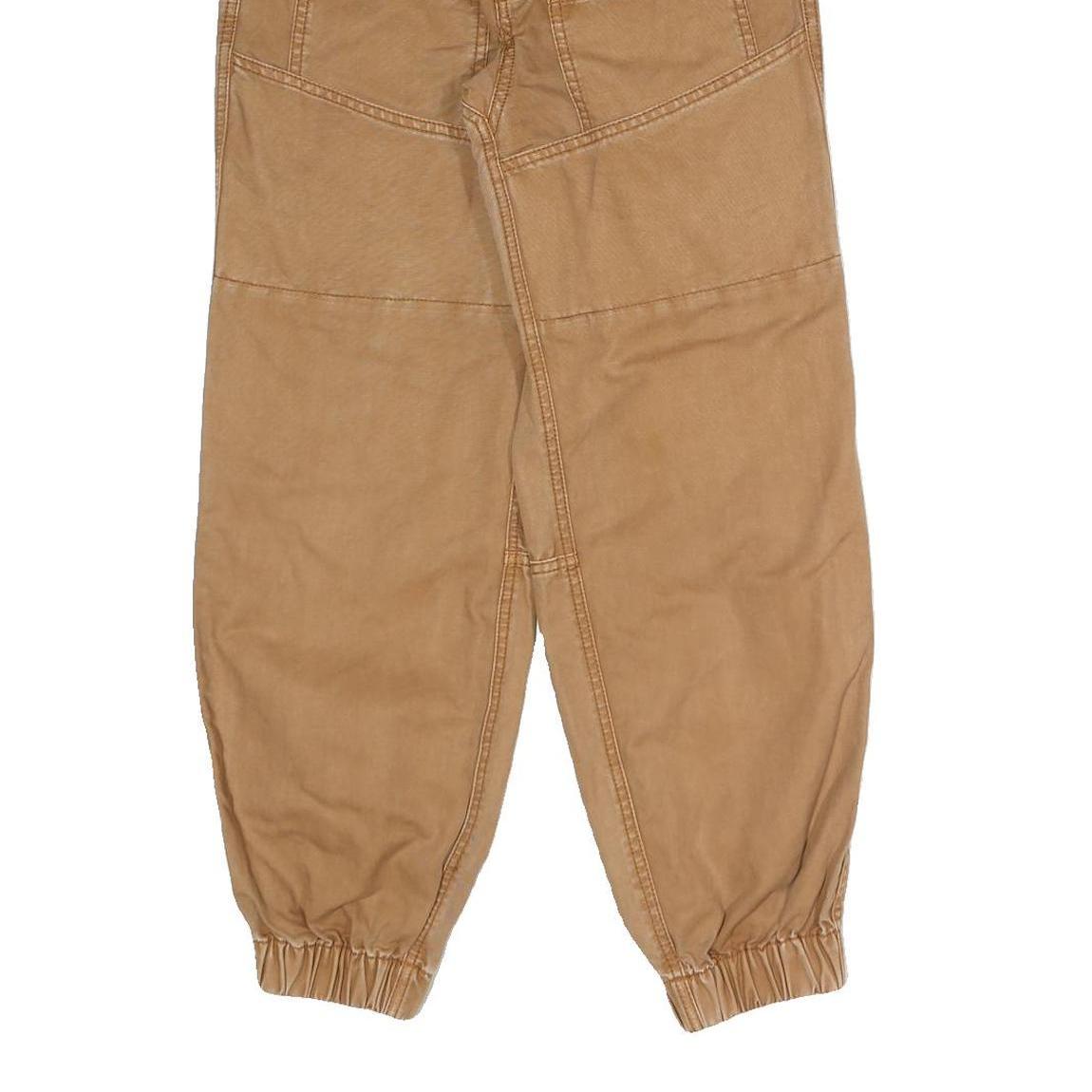 BDG Womens Cotton Blend Beige Relaxed Tapered Trousers W24 L27 Casual Utility