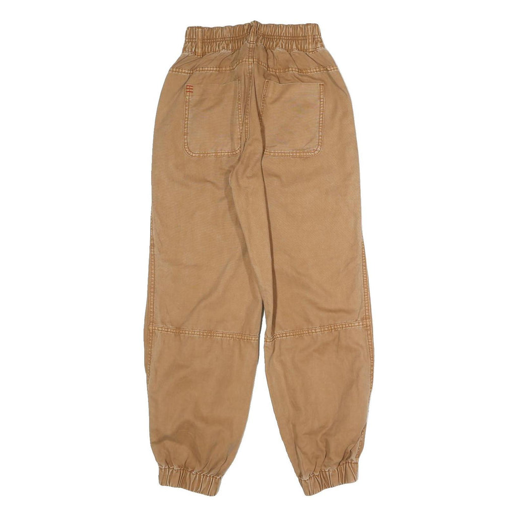 BDG Womens Cotton Blend Beige Relaxed Tapered Trousers W24 L27 Casual Utility