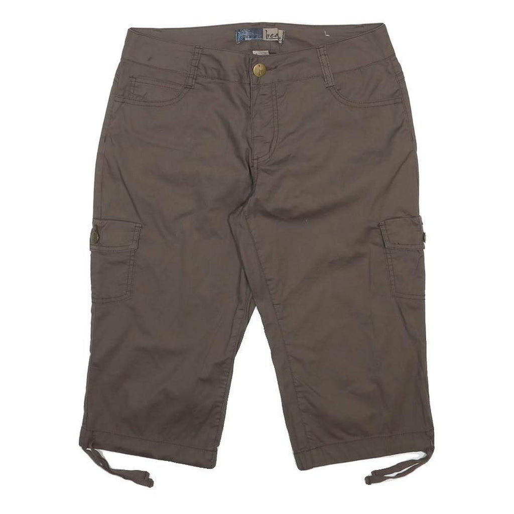 BEAU Womens Shorts Brown Cargo Cotton Blend M W30 Utility Casual